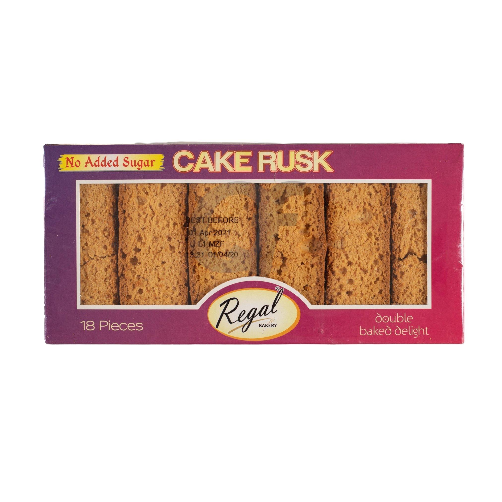 Regal Cake Rusk No Added Sugar 18 Pieces Sugar Free Rusk
