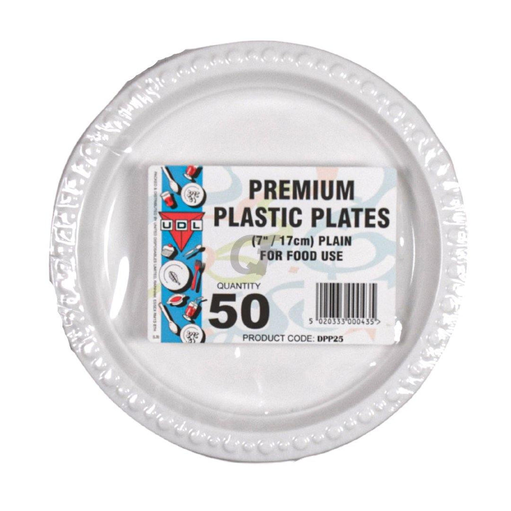 UDL 50 Premium Plastic Plates 17cm
