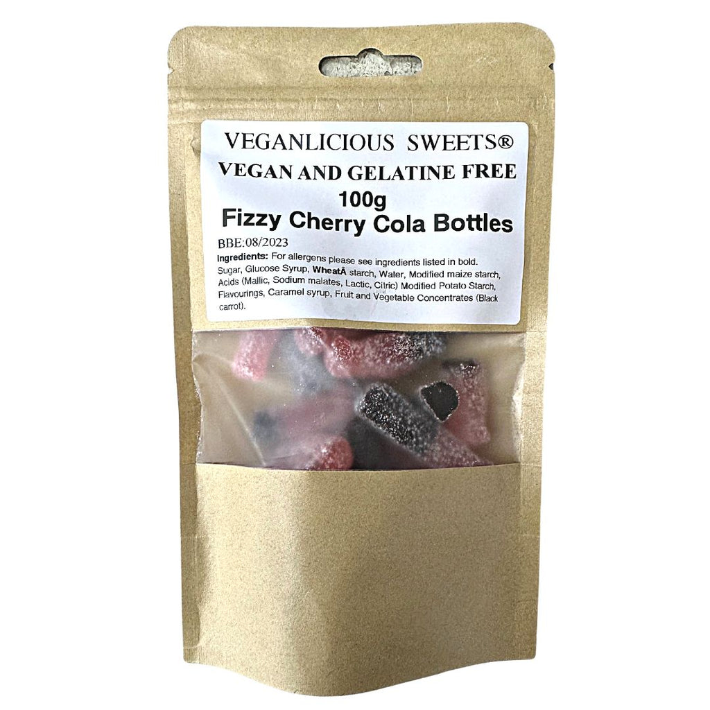 Veganlicious Sweets Fizzy Cherry Cola Bottles