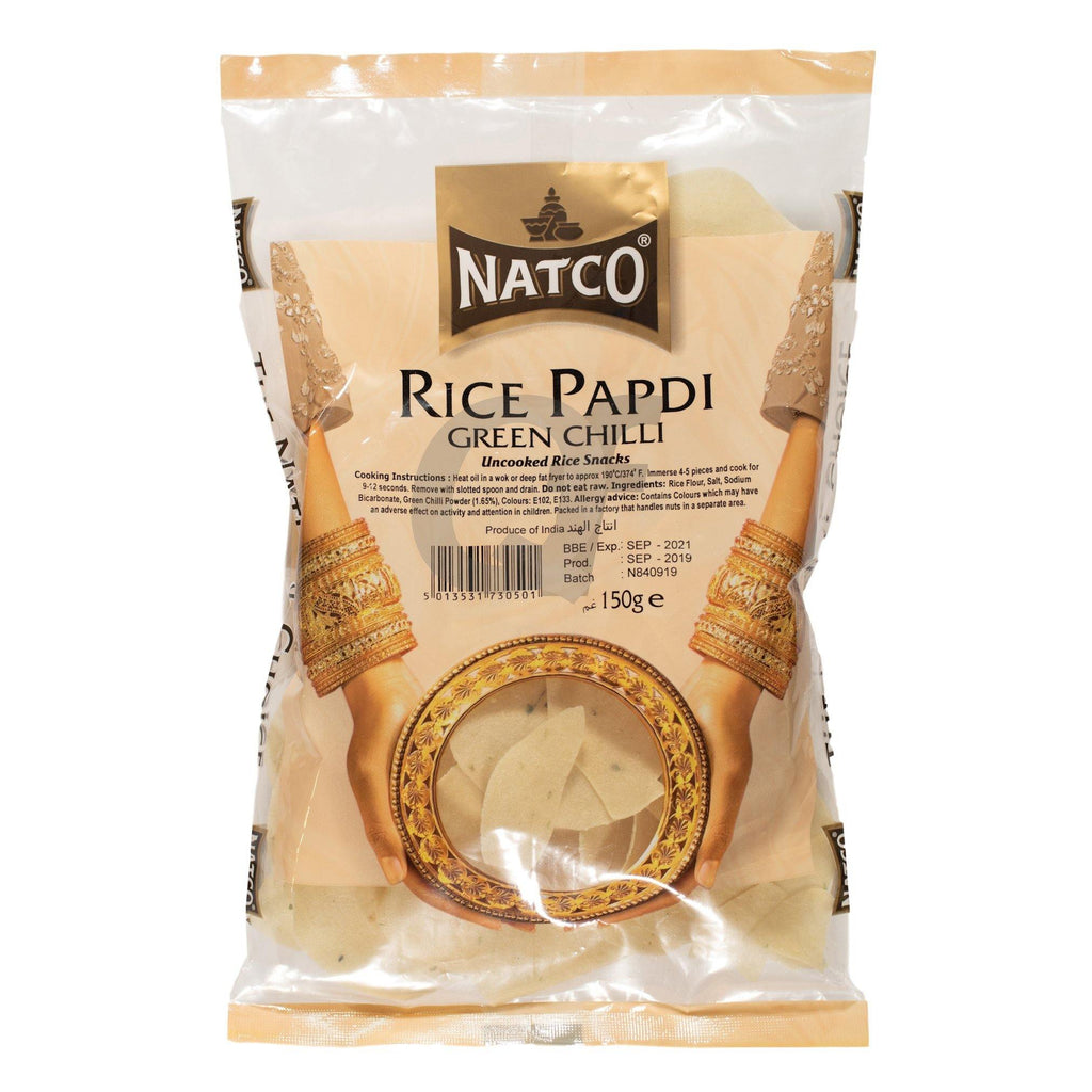 Natco Rice Papdi Green Chilli 150g