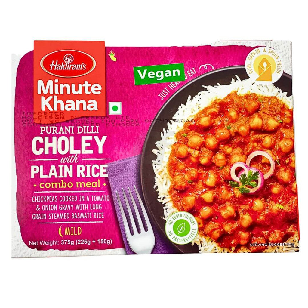 Haldiram's Choley With Plain Rice Combo Meal Vegan