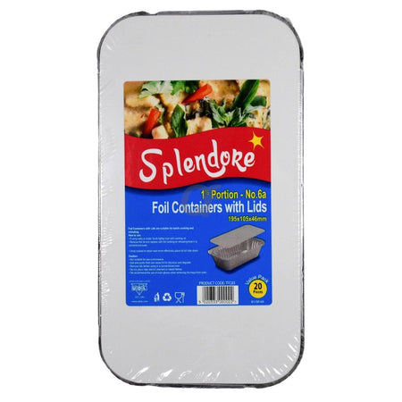 UDL 20 Take Away Foil Containers With Lids 1.5 Portion
