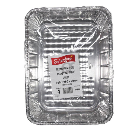 Splendore 4 Aluminium Foil Roasting Tins Large 360x260x70mm