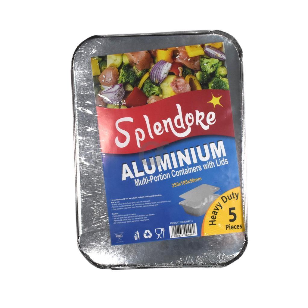 Splendore 5 Aluminium Multi-Portion Containers with Lids