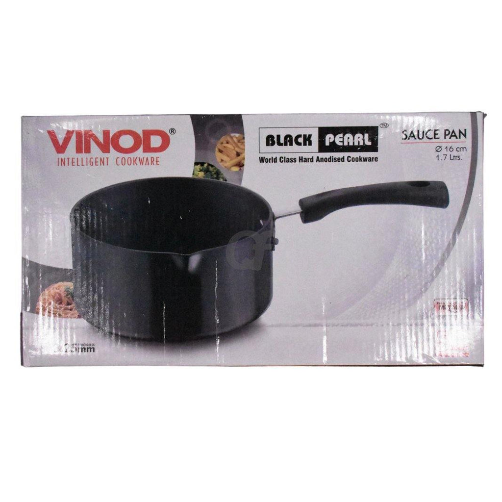 Vinod Hard Anodised Saucepan Thickness 3.25mm Diameter 16cm Volume 1.7ltrs