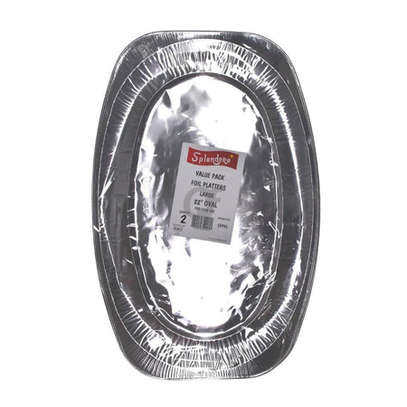 Splendore 2 Value Pack Foil Platters Large 22" Oval