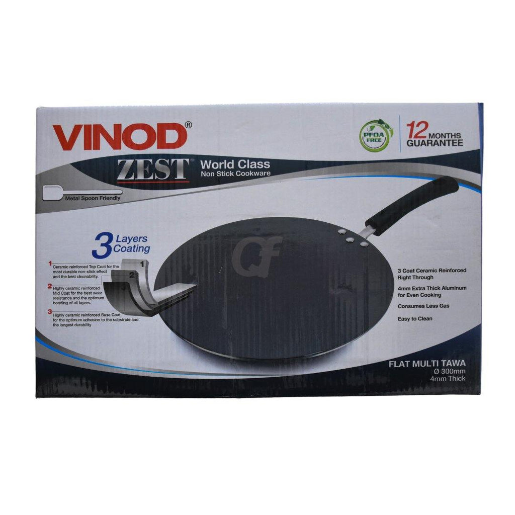 Vinod Non Stick Flat Multi Tawa Diameter 300mm Thickness 4mm