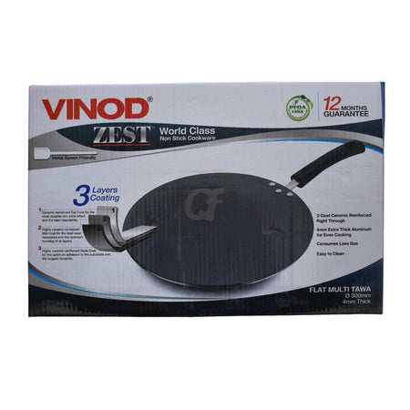 Vinod Non Stick Flat Multi Tawa Diameter 300mm Thickness 4mm
