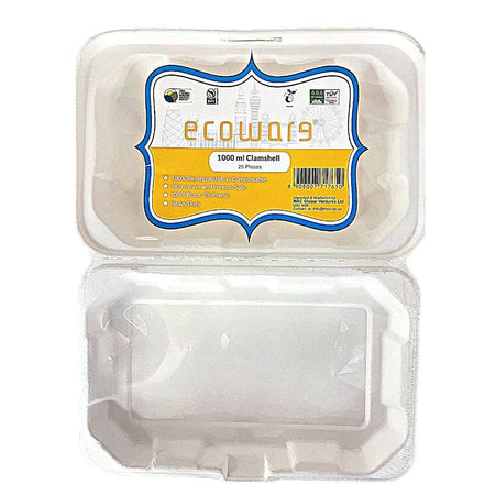 Ecoware burger box 1000ml Clamshell 25 pieces