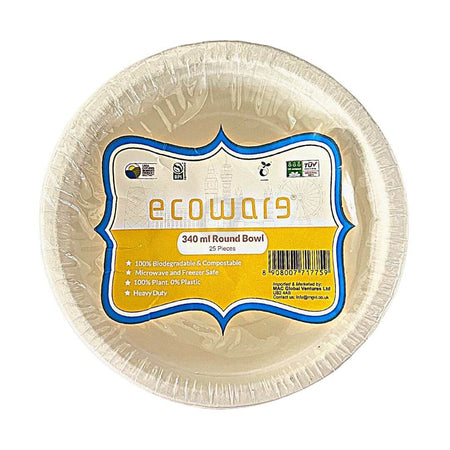 Ecoware 340ml Round Bowl 25 pieces