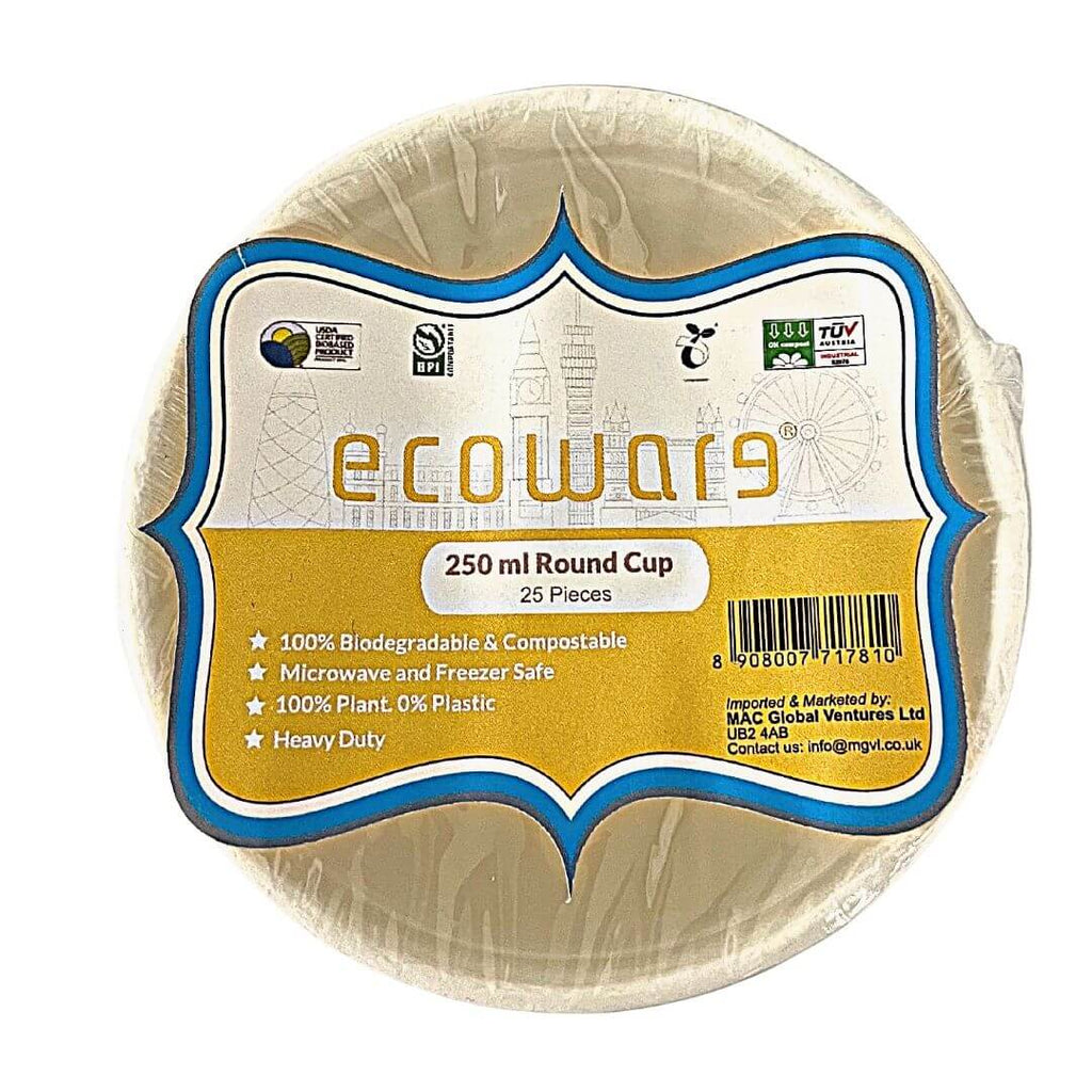 Ecoware 250ml Round Cup 25 pieces