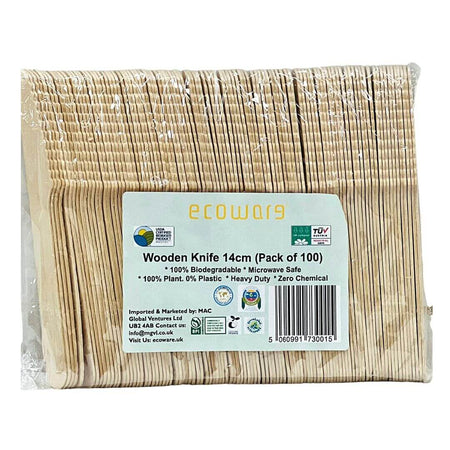 Ecoware wooden knives 14 cm