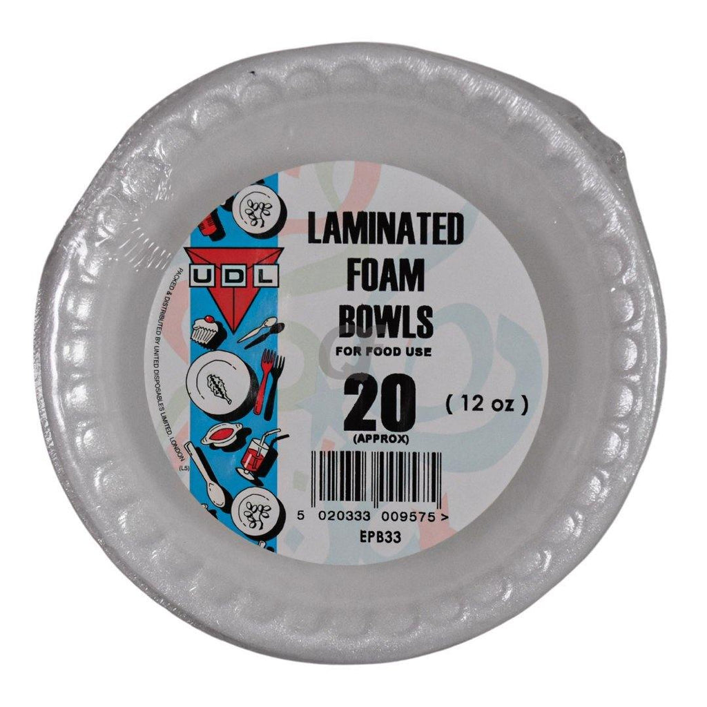 UDL 20 Laminated Foam Bowls (12oz)