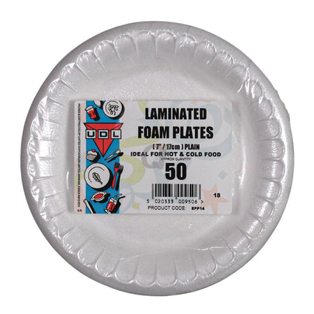 UDL 50 Laminated Foam Plates 17cm