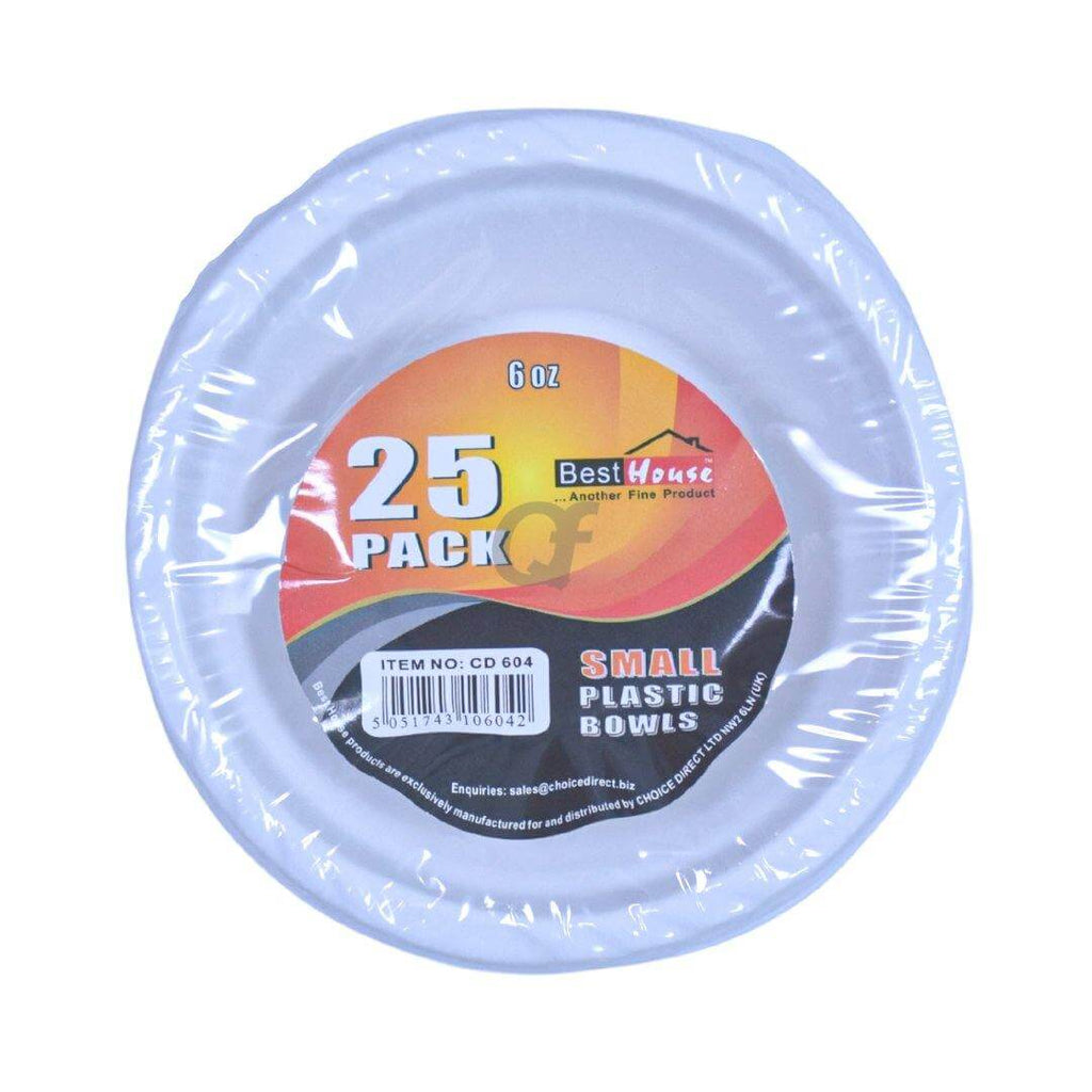 Best House Small Plastic Bowls (6oz) 25 Pack