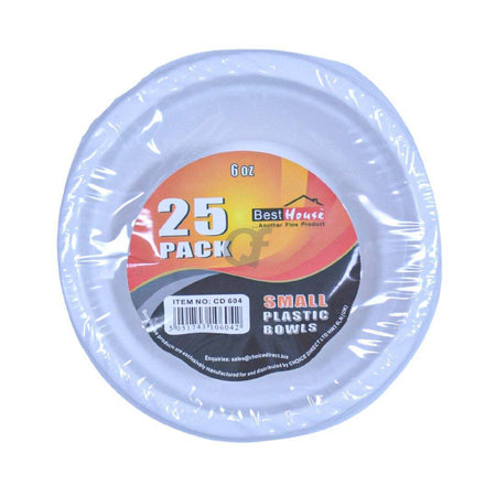 Best House Small Plastic Bowls (6oz) 25 Pack