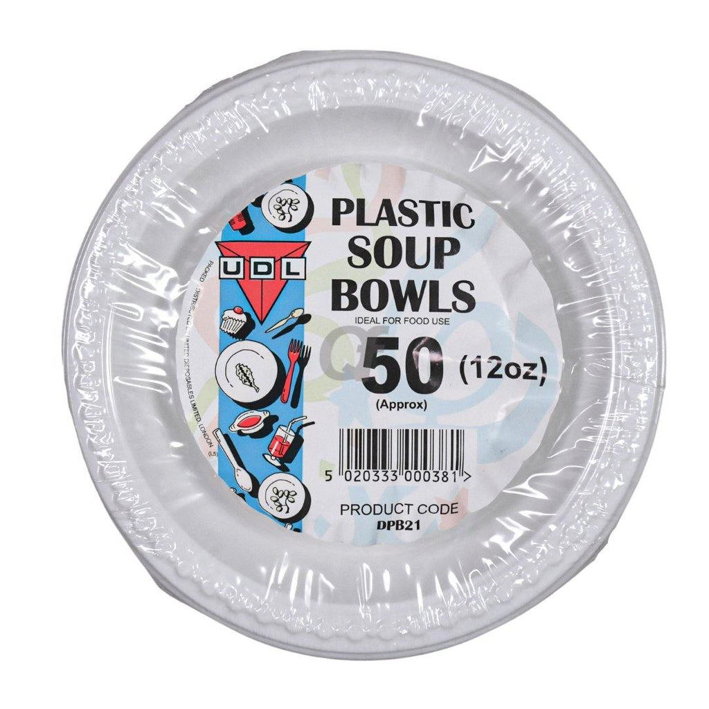 UDL 50 Plastic Soup Bowls (12oz)