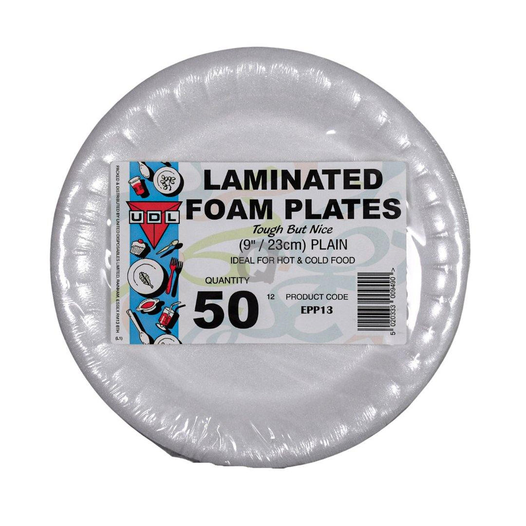 UDL 50 Laminated Foam Plates 23cm
