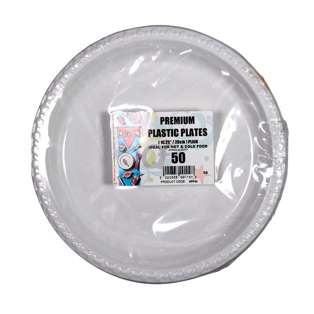 UDL 50 Premium Plastic Plates 26cm