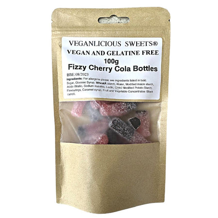 Veganlicious Sweets Fizzy Cherry Cola Bottles