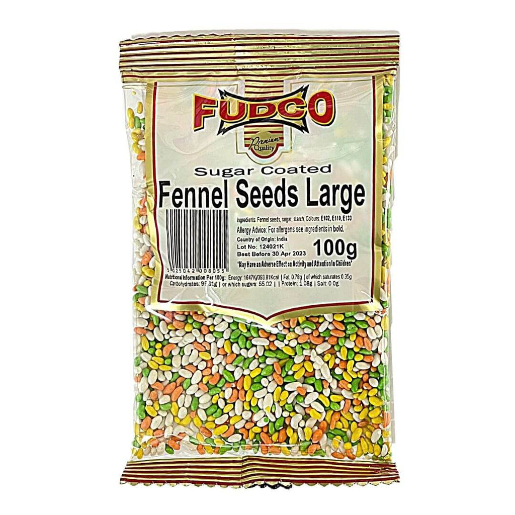 Fudco Large Sugar Coated Fennel Seeds 100g