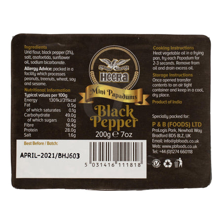 Heera Black Pepper Papad 200g