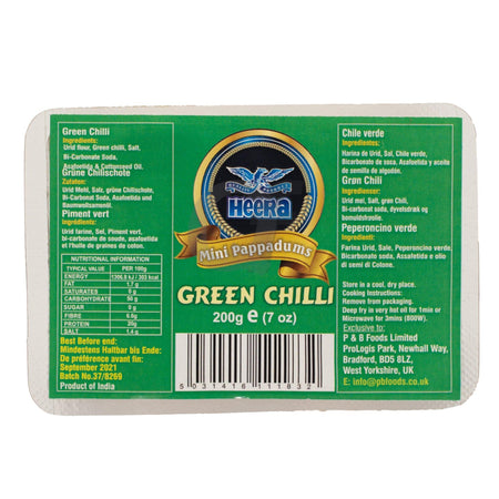 Heera Green Chilli Papad 200g