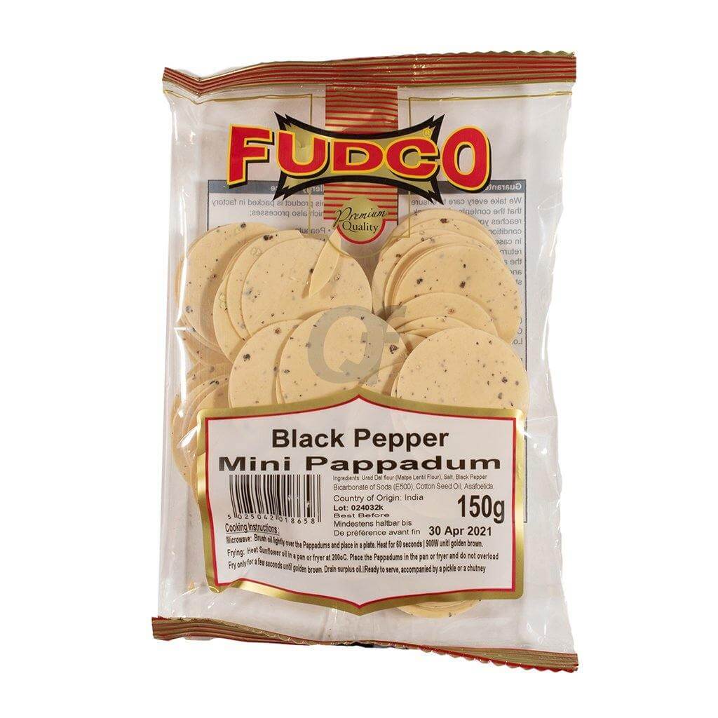 Fudco Mini Black Pepper Poppadom 200g