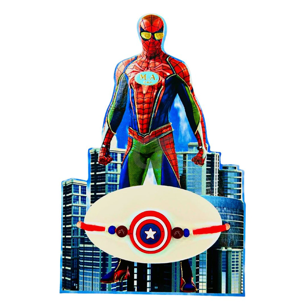 Spiderman with Captain America's Shield Rakhi