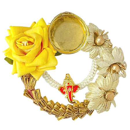 Ganesh Yellow Rose Diya Holder