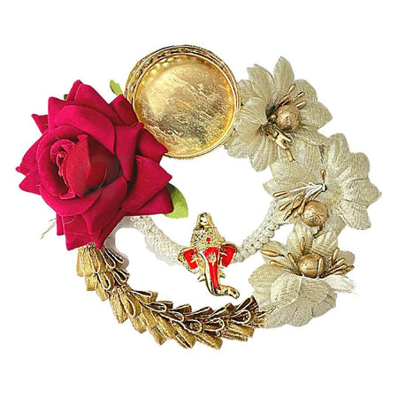 Ganesh Red Rose Diya Holder