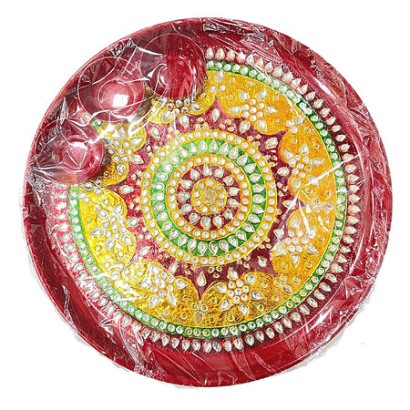 Stonework Meenakari Thali Size 12”