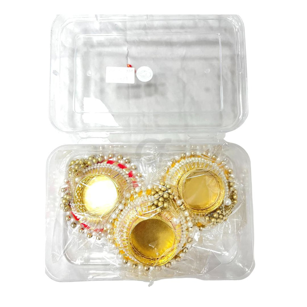 Pearl Bead Diya Holder 3pc