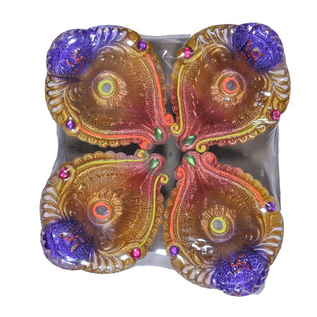 Quality Foods Fancy Diyas (Set of 4)