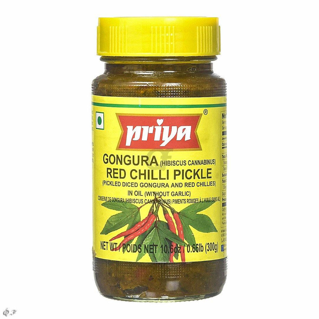 Priya Red Chilli Pickle Gongura In Oil (Without Garlic) 300g