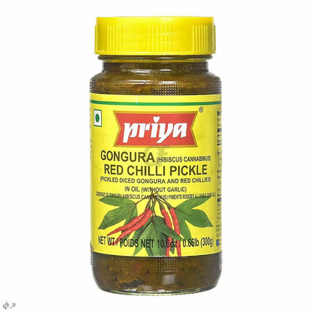 Priya Red Chilli Pickle Gongura In Oil (Without Garlic) 300g