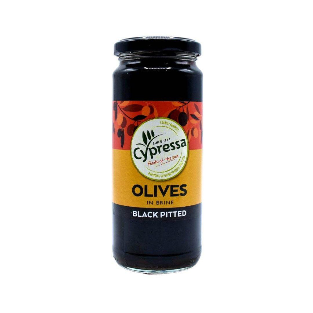 Cypressa Black Pitted Olives In Brine 340g