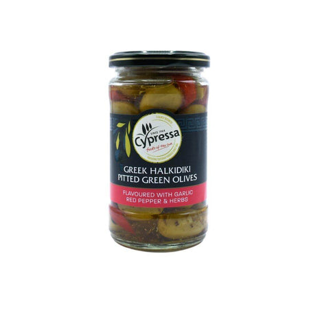 Cypressa Greek Halkidiki Pitted Green Olives 315g