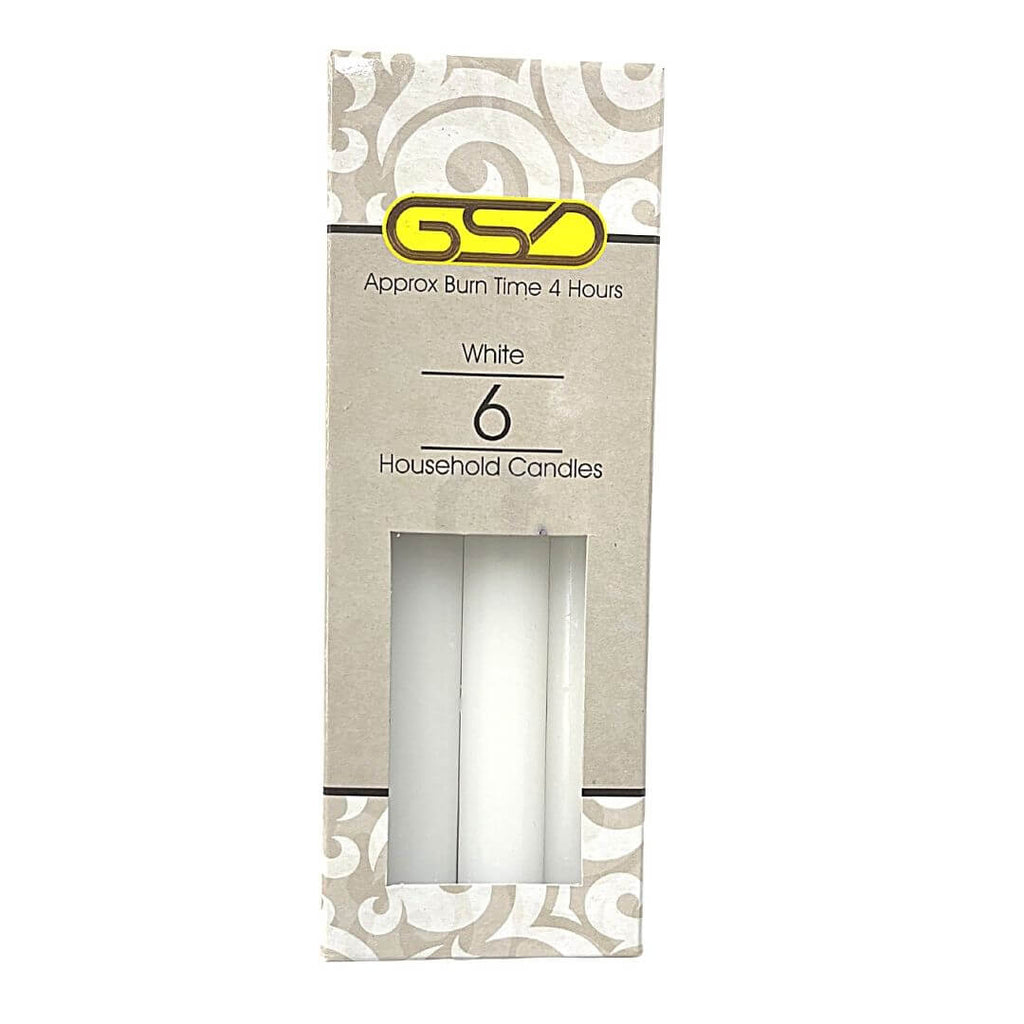 Gsd white 6 household candles