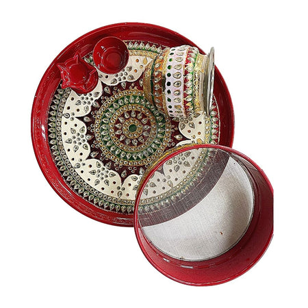 Karvachauth set design- stone meenakari