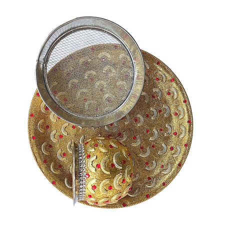 Karvachauth set design- Golden