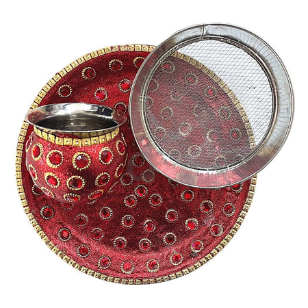 Karvachauth set design- Red