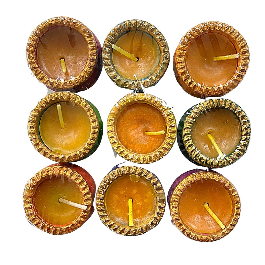 Navrang matki with waxy diyas