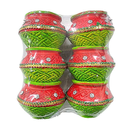 S.pooja matki diya(set of 6)