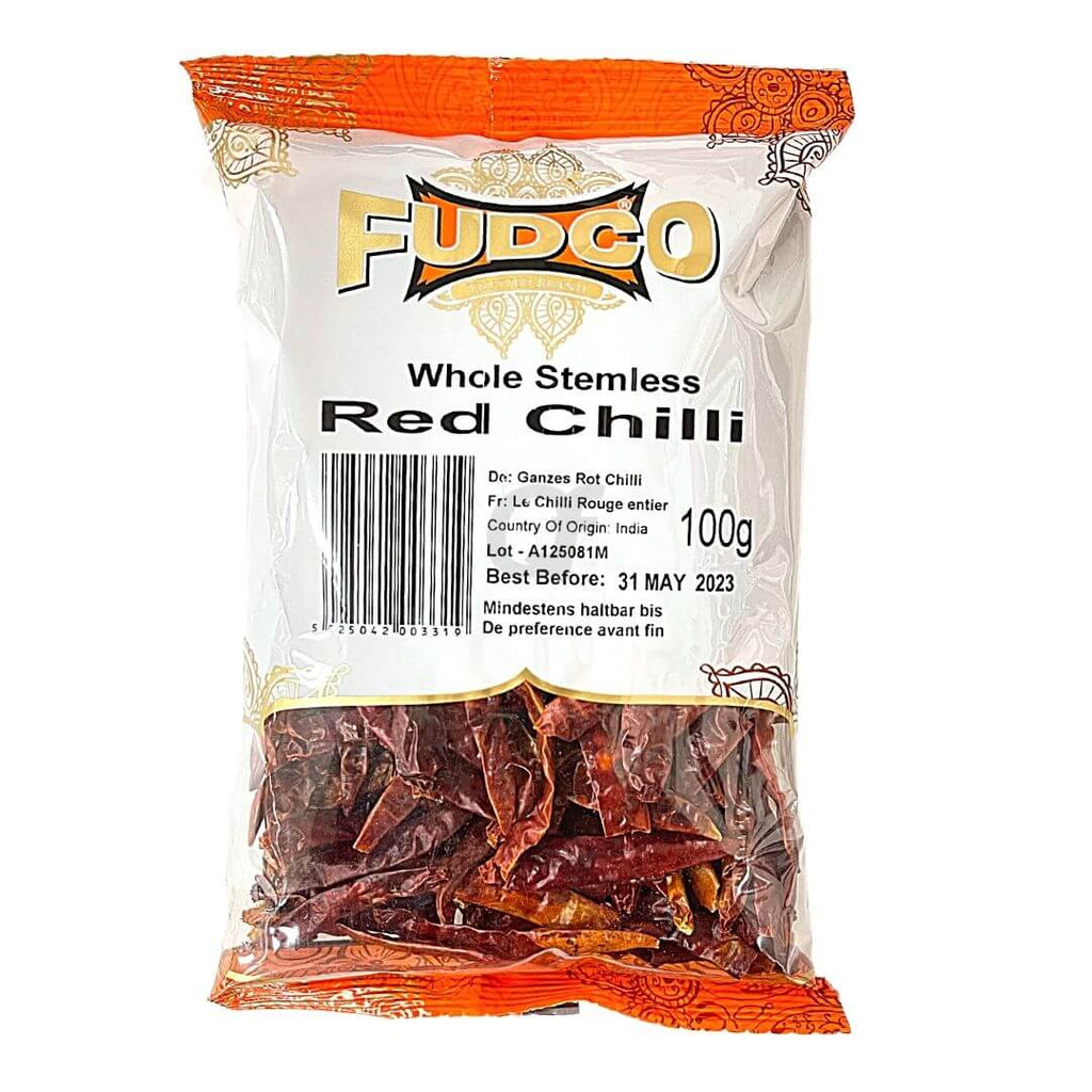 Fudco whole stemless red chilli 100g